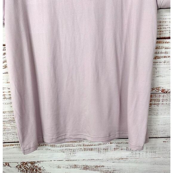 BCBGMAXAZRIA Women's Button Short Sleeve Pajama Sleep Shirt Dusty Pink Medium - Picture 9 of 9